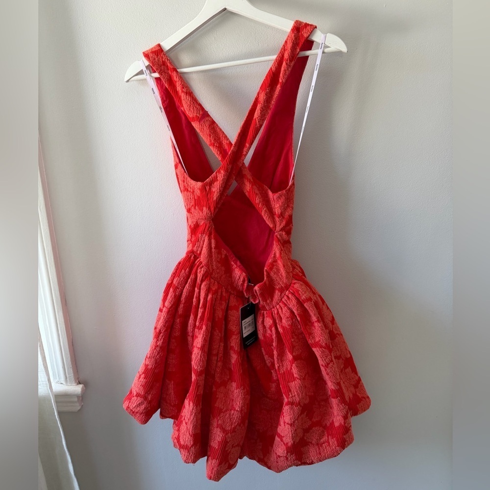 Aureta Leighton Mini Dress in Bright Orange - Picture 3 of 5